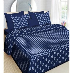 IWS 104 TC Cotton Double Printed Bedsheet  (Pack of 1, Multicolor)