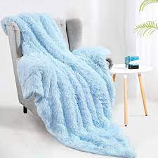 AUBORON Self Design Double Woollen Blanket  (Woollen Blend, BLUE)